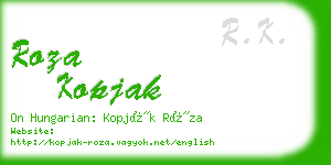 roza kopjak business card